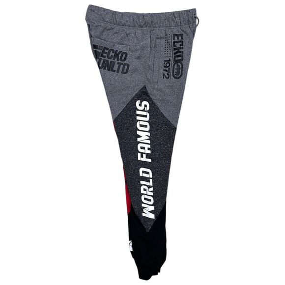 Ecko Unltd Men's Sweatpants Colorblock World Famous Fleece Jogger in Red/Multi - Picture 3 of 5